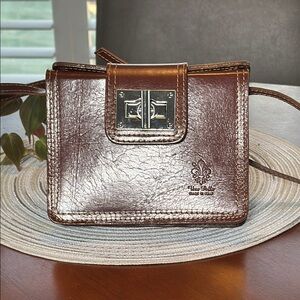 Vera Pelle Brown Leather Crossbody Bag